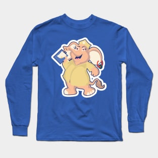 Elephant Nurse Cartoon Character Sticker vector design. Animal logo vector design. Long Sleeve T-Shirt